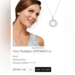 Tocara New Retired Viva Necklace Sterling Silver Diami